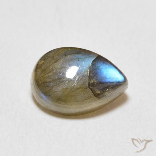 Labradorita Multicolorido Natural 2.52ct, Formato de pêra, Translúcido
