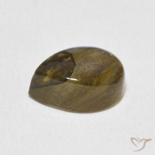 Labradorita Multicolorido Natural 2.52ct, Formato de pêra, Translúcido