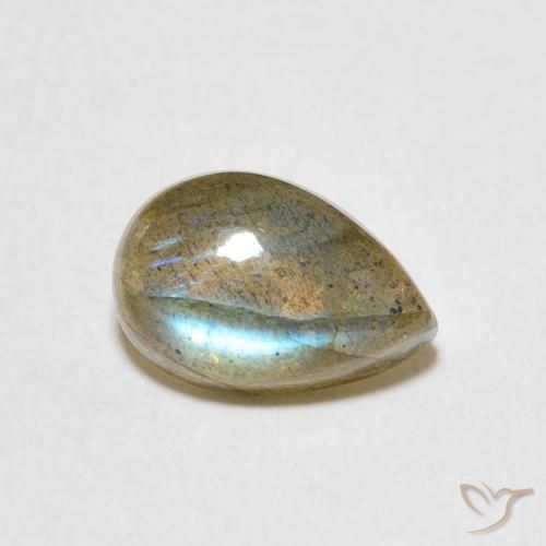 Labradorita Multicolorido Natural 1.85ct, Formato de pêra, Translúcido