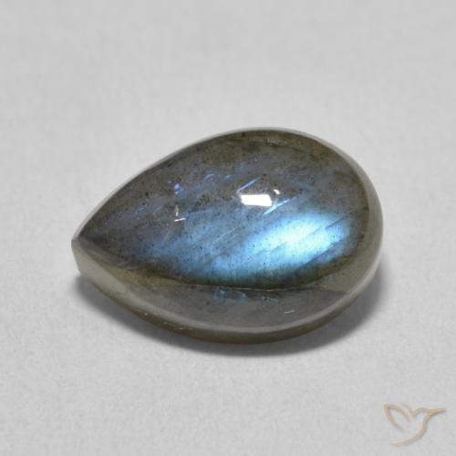 4.21ct Natural Multicolorido Labradorita, Formato de pêra, Translúcido