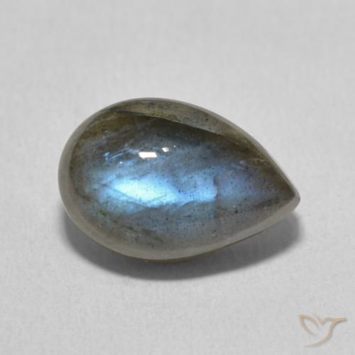 Labradorita Multicolorido Natural 4.21ct, Formato de pêra, Translúcido
