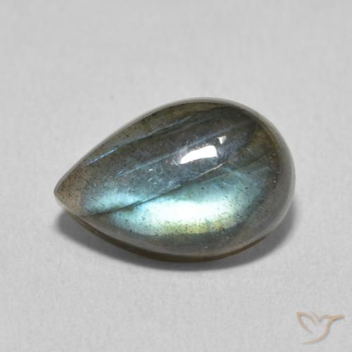 3.72ct Natural Multicolorido Labradorita, Formato de pêra, Translúcido