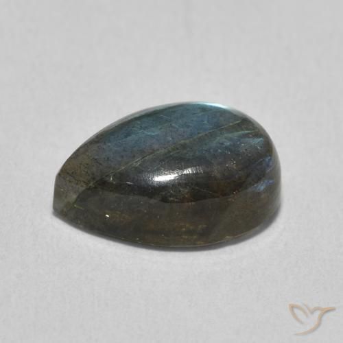Labradorita Multicolorido Natural 3.72ct, Formato de pêra, Translúcido