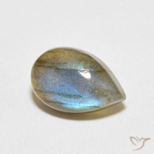 Labradorita Multicolorido Natural 4.16ct, Formato de pêra, Translúcido