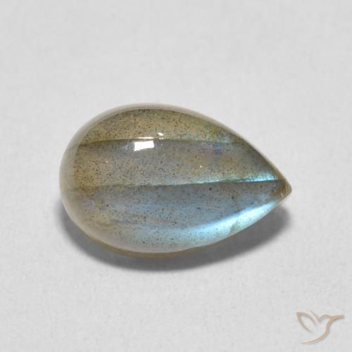Labradorita Multicolorido Natural 3.97ct, Formato de pêra, Translúcido