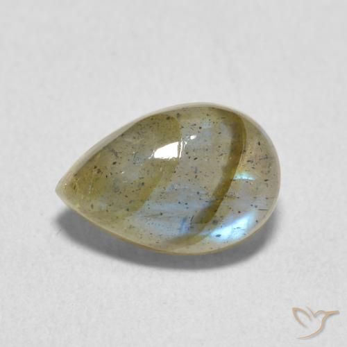 2.33ct Natural Multicolorido Labradorita, Formato de pêra, Translúcido