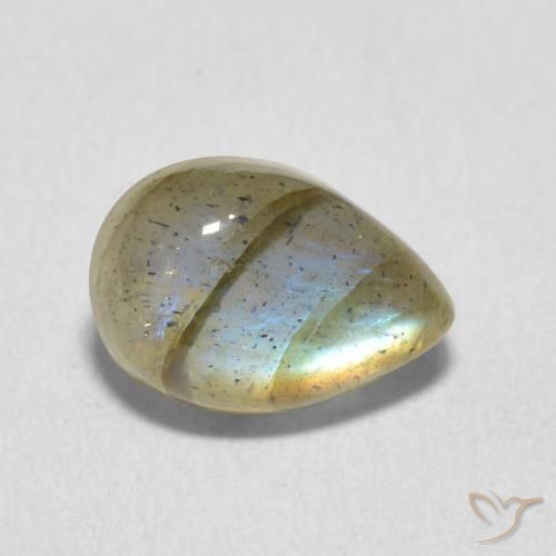 Labradorita Multicolorido Natural 2.33ct, Formato de pêra, Translúcido