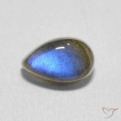 1.18ct Natural Multicolorido Labradorita, Formato de pêra, Translúcido