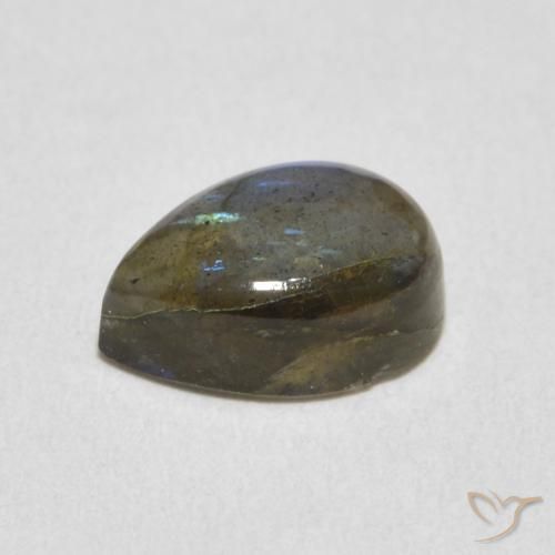 Labradorita Multicolorido Natural 2.35ct, Formato de pêra, Translúcido