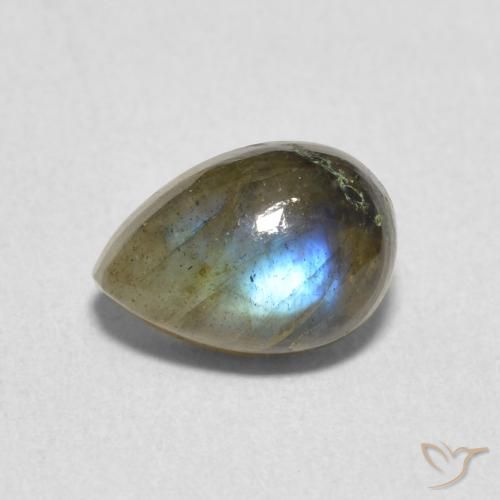 1.82ct Natural Multicolorido Labradorita, Formato de pêra, Translúcido