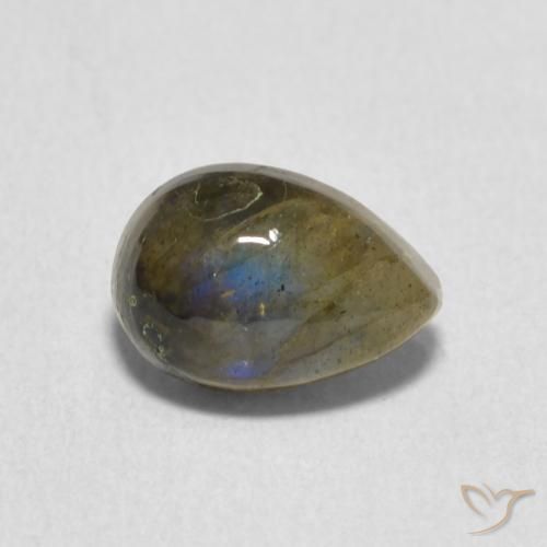 Labradorita Multicolorido Natural 1.82ct, Formato de pêra, Translúcido