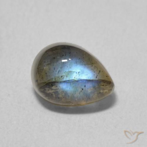 1.03ct Natural Multicolorido Labradorita, Formato de pêra, Translúcido
