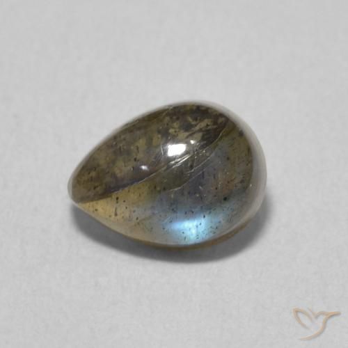 Labradorita Multicolorido Natural 1.03ct, Formato de pêra, Translúcido