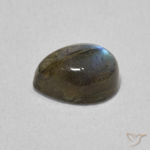 Labradorita Multicolorido Natural 1.03ct, Formato de pêra, Translúcido