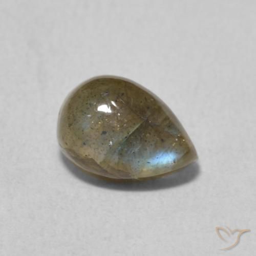 Labradorita Multicolorido Natural 0.87ct, Formato de pêra, Translúcido