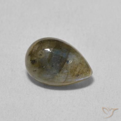 Labradorita Multicolorido Natural 1.58ct, Formato de pêra, Translúcido