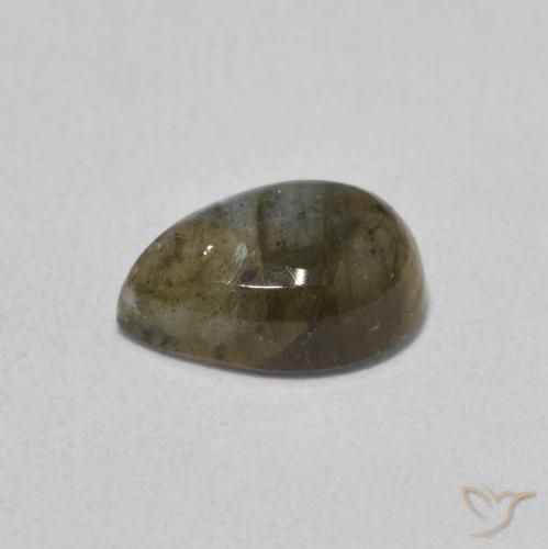 Labradorita Multicolorido Natural 1.58ct, Formato de pêra, Translúcido