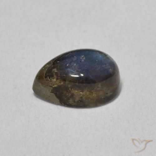 Labradorita Multicolorido Natural 1.86ct, Formato de pêra, Translúcido