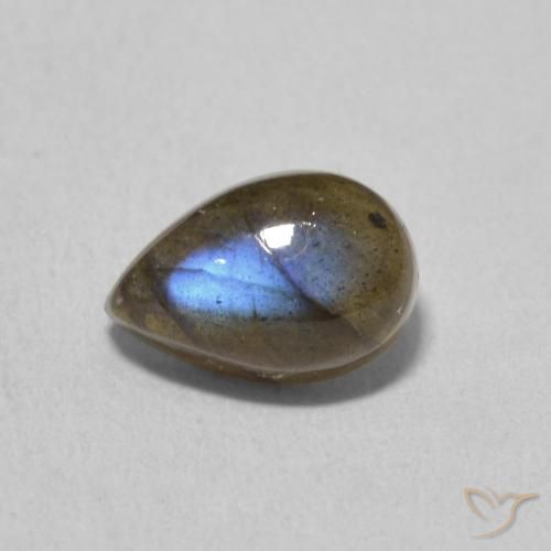 1.93ct Natural Multicolorido Labradorita, Formato de pêra, Translúcido