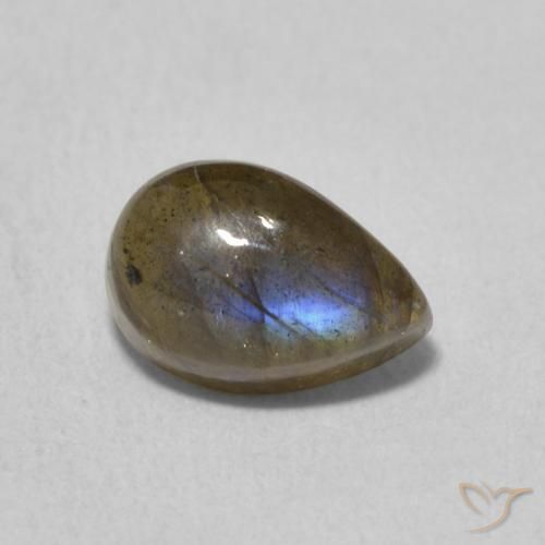 Labradorita Multicolorido Natural 1.93ct, Formato de pêra, Translúcido