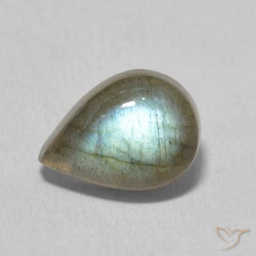 2.49ct Natural Multicolorido Labradorita, Formato de pêra, Translúcido