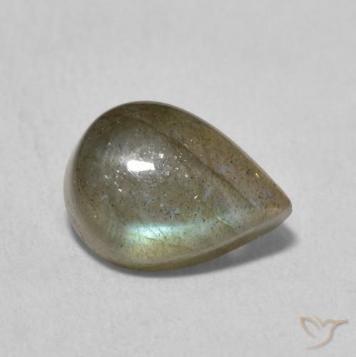 Labradorita Multicolorido Natural 2.49ct, Formato de pêra, Translúcido