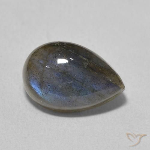 Labradorita Multicolorido Natural 4.06ct, Formato de pêra, Translúcido