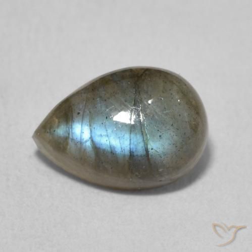 2.21ct Natural Multicolorido Labradorita, Formato de pêra, Translúcido