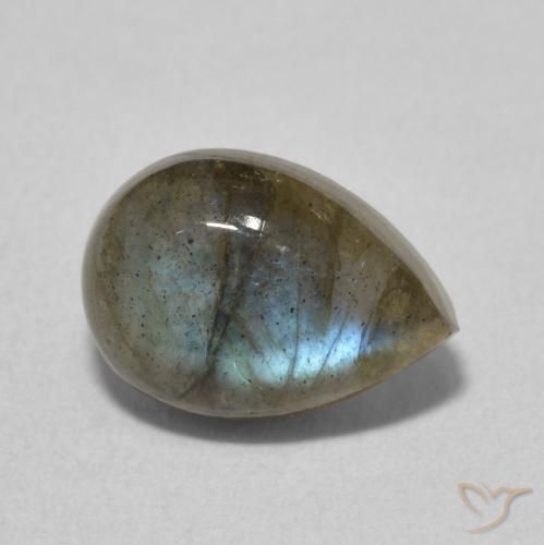 Labradorita Multicolorido Natural 2.21ct, Formato de pêra, Translúcido