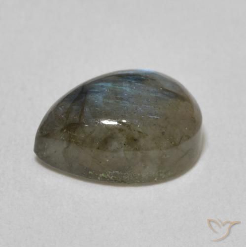 Labradorita Multicolorido Natural 2.55ct, Formato de pêra, Translúcido