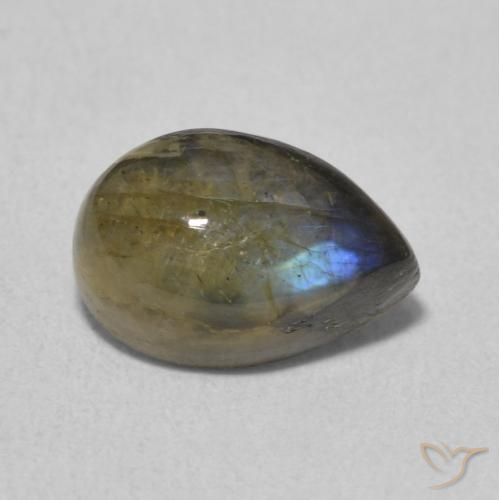 Labradorita Multicolorido Natural 2.31ct, Formato de pêra, Translúcido