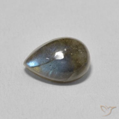 2.18ct Natural Multicolorido Labradorita, Formato de pêra, Translúcido