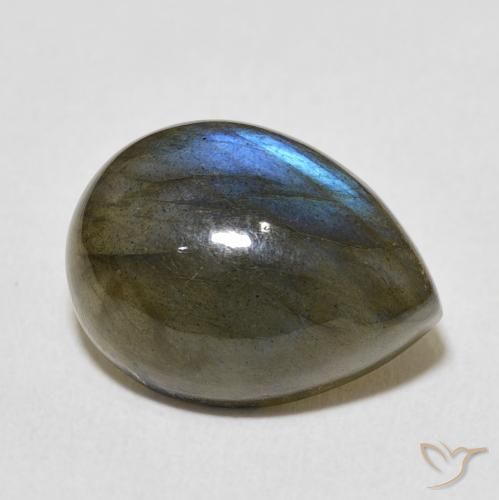 9.42ct Natural Multicolorido Labradorita, Formato de pêra, Translúcido