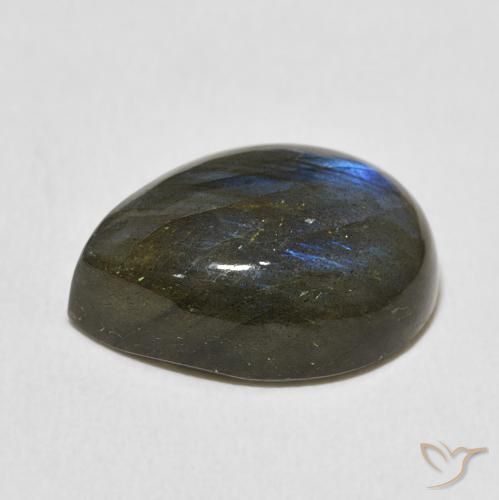 Labradorita Multicolorido Natural 9.42ct, Formato de pêra, Translúcido