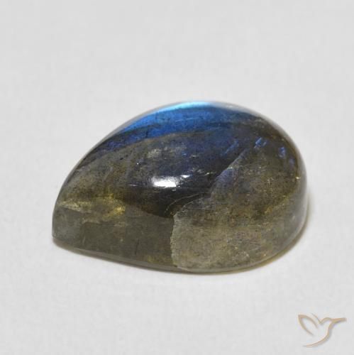 Labradorita Multicolorido Natural 9.64ct, Formato de pêra, Translúcido