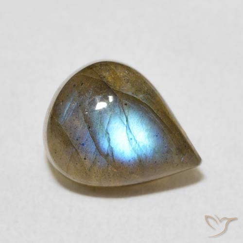 Labradorita Multicolorido Natural 2.77ct, Formato de pêra, Translúcido
