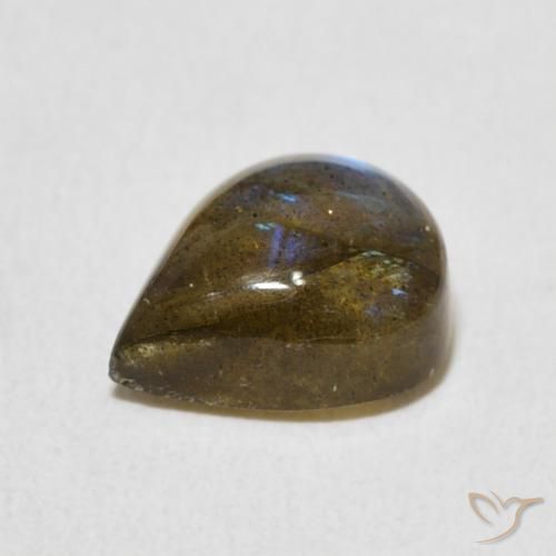 Labradorita Multicolorido Natural 2.77ct, Formato de pêra, Translúcido