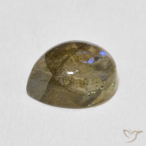 Labradorita Multicolorido Natural 3.91ct, Formato de pêra, Translúcido