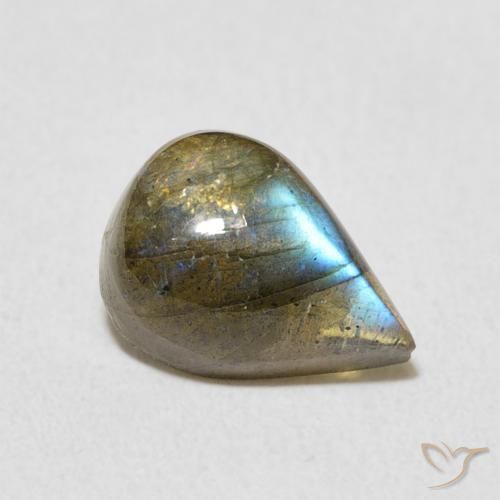 Labradorita Multicolorido Natural 2.67ct, Formato de pêra, Translúcido