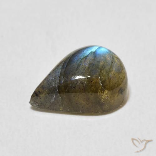Labradorita Multicolorido Natural 2.67ct, Formato de pêra, Translúcido