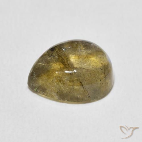 Labradorita Multicolorido Natural 3.95ct, Formato de pêra, Translúcido