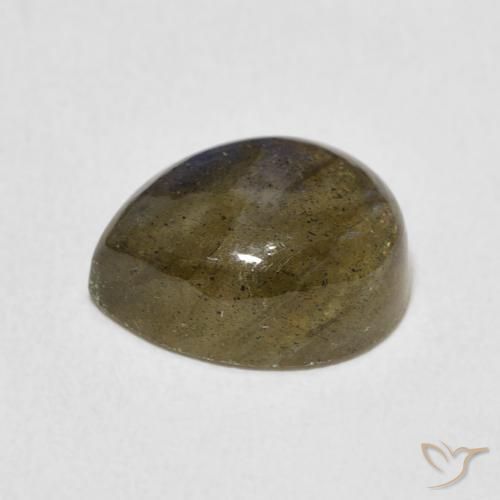 Labradorita Multicolorido Natural 3.87ct, Formato de pêra, Translúcido