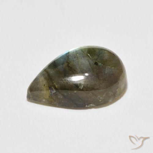 Labradorita Multicolorido Natural 4.47ct, Formato de pêra, Translúcido