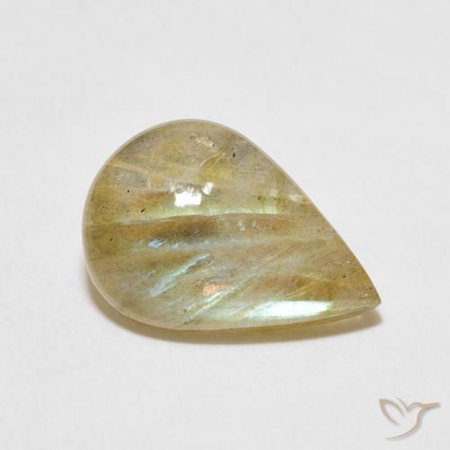 Labradorita Multicolorido Natural 3.40ct, Formato de pêra, Translúcido
