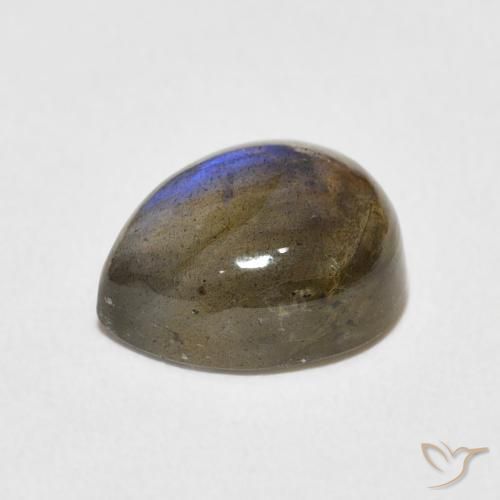 Labradorita Multicolorido Natural 3.92ct, Formato de pêra, Translúcido