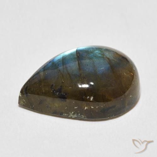 Labradorita Multicolorido Natural 11.30ct, Formato de pêra, Translúcido