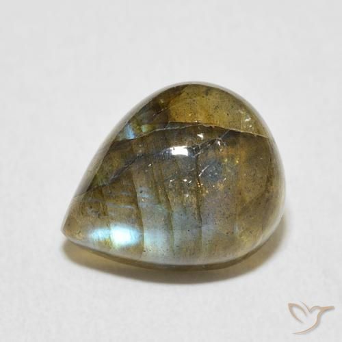 4.78ct Natural Multicolorido Labradorita, Formato de pêra, Translúcido