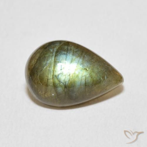 Labradorita Multicolorido Natural 3.62ct, Formato de pêra, Translúcido