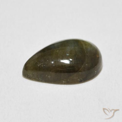 Labradorita Multicolorido Natural 3.62ct, Formato de pêra, Translúcido