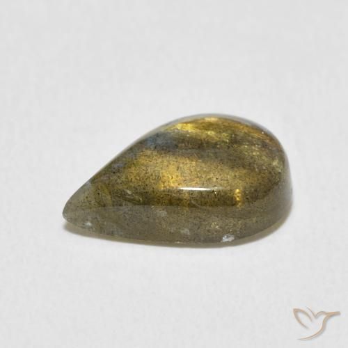 Labradorita Multicolorido Natural 3.57ct, Formato de pêra, Translúcido